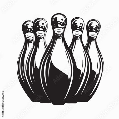 Bowling Skittles Image Vector. Design Bowling skittles isolated on white background
