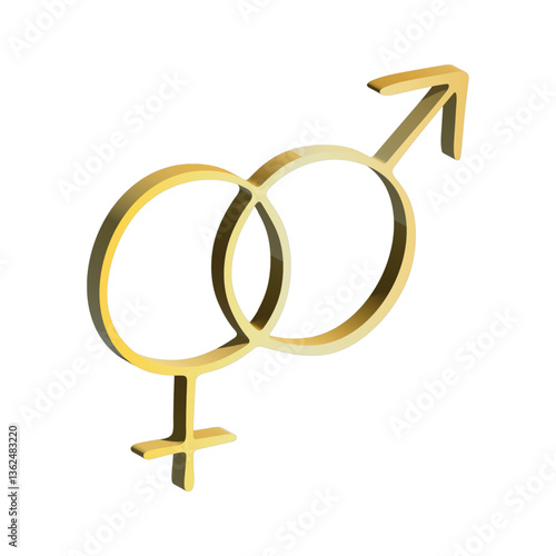 3d heterosexual gender identity icon Symbol used to represent sex and gender