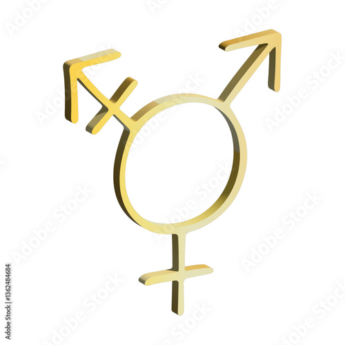 3d transgender gender identity icon Symbol used to represent sex and gender
