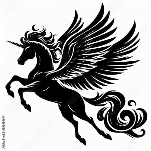 vector illustration unicorn silhouette