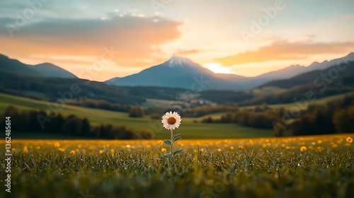 Wallpaper Mural Sunflower Sunset Mountain Field Torontodigital.ca