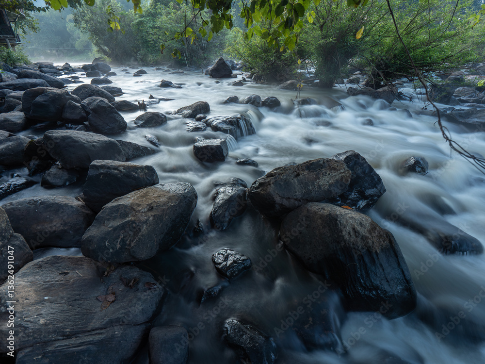 Crystal Clear Stream Flowing in Phitsanulok Province Crystal Clear Stream Flowing in Phitsanulok Province