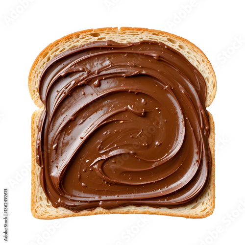 Chocolate spread bread isolated