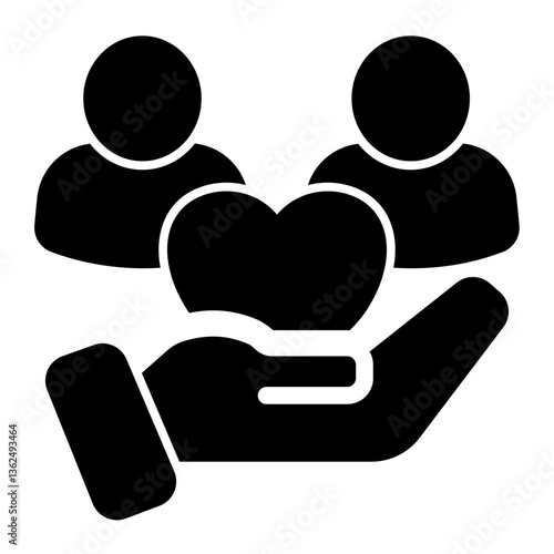 Empathy Icon Glyph Style for Team Building Pack Icon Themes