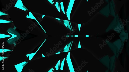 Blue Data Alien Futuristic Game BG Triangular Tech Cyber System Security Digital Geometry Animated Scene for Event. Motion Graphics DJ Event Digital Technology Animation VJ Visuals