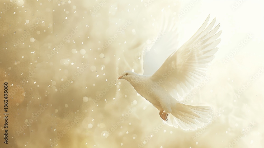 Fototapeta premium white dove flying religion concept for heaven