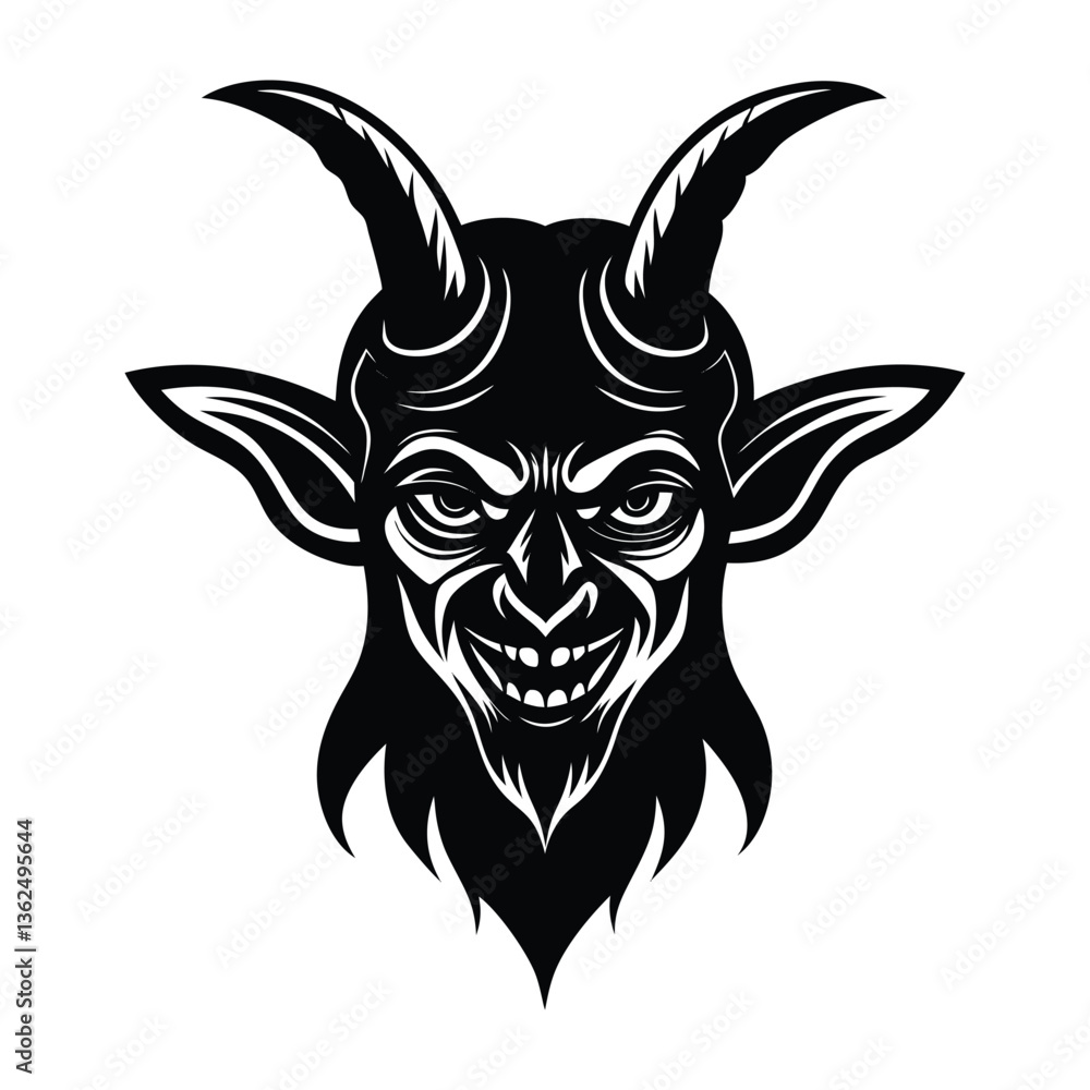 Obraz premium Tribal skull tattoo design with a lion crown and gothic elements