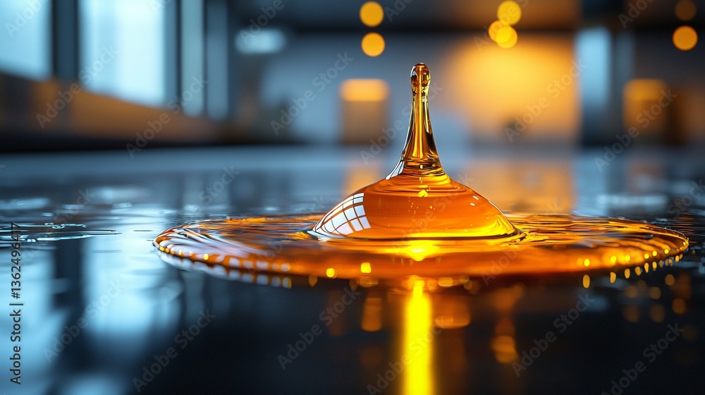 A single, vibrant drop of liquid A single, vibrant drop of liquid