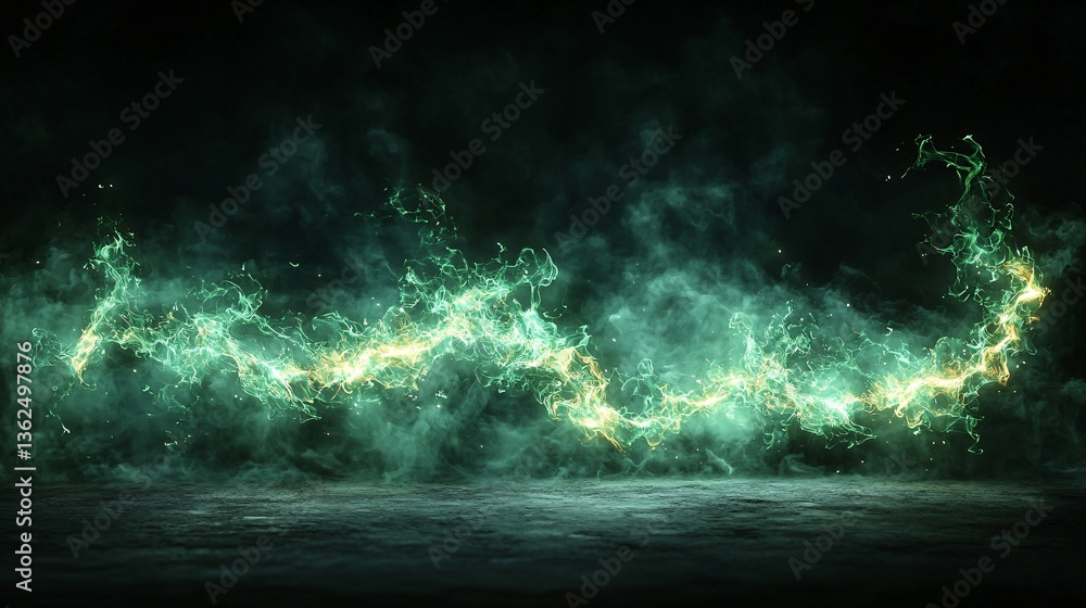 Abstract glowing green and yellow energy Abstract glowing green and yellow energy