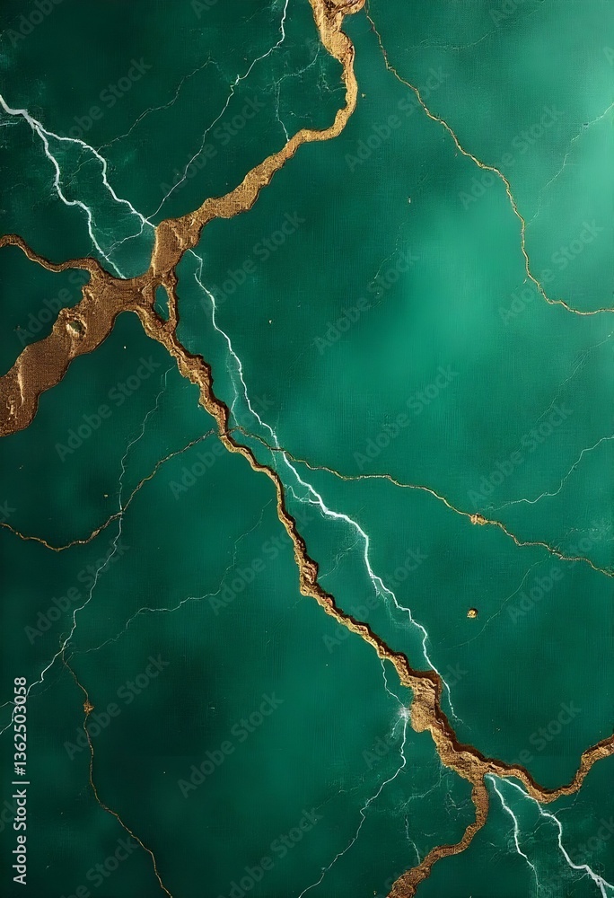 Fototapeta premium Green and Black Marble Flooring Luxurious Natural Stone Texture