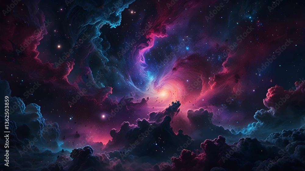 Ethereal Cosmic Dreamscape with Nebulae and Swirling Galaxies - Surreal Abstract Space Art in 4K Resolution Ethereal Cosmic Dreamscape with Nebulae and Swirling Galaxies - Surreal Abstract Space Art in 4K Resolution