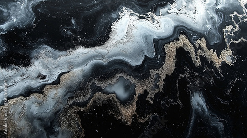 royal black and silver marble
