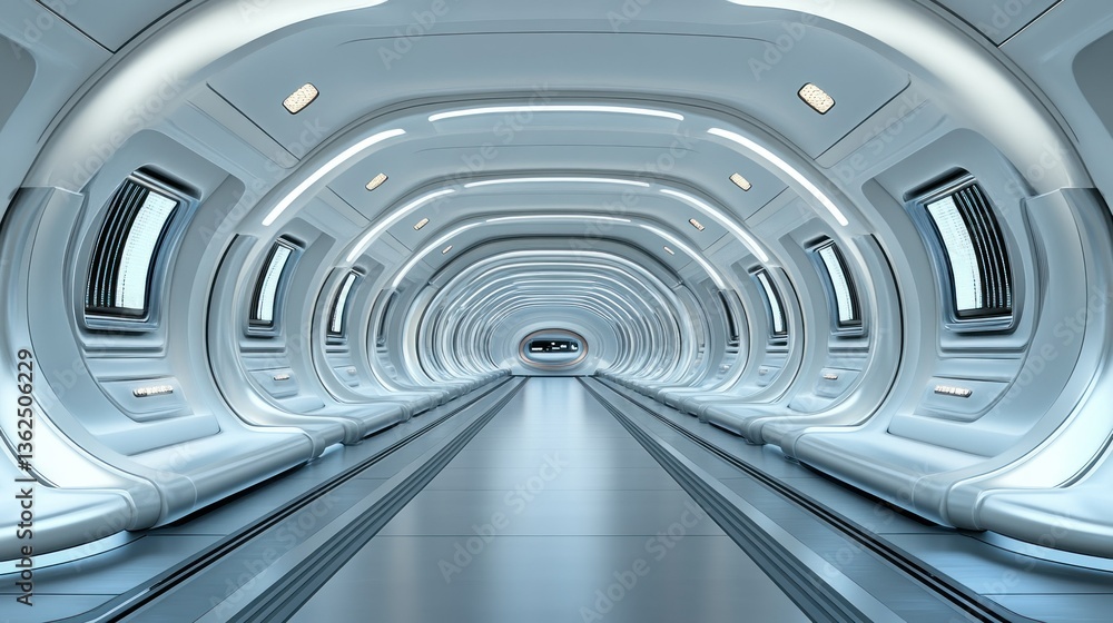 Futuristic Spaceship Corridor: A Vision of Modern Space Travel Futuristic Spaceship Corridor: A Vision of Modern Space Travel
