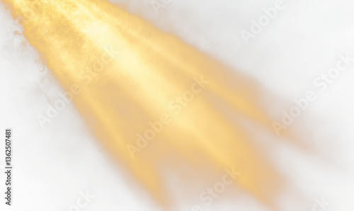 Radiant Sunbeam Illuminating Natural Scene During Golden Hour Isolate on Transparent Background, cutout, png