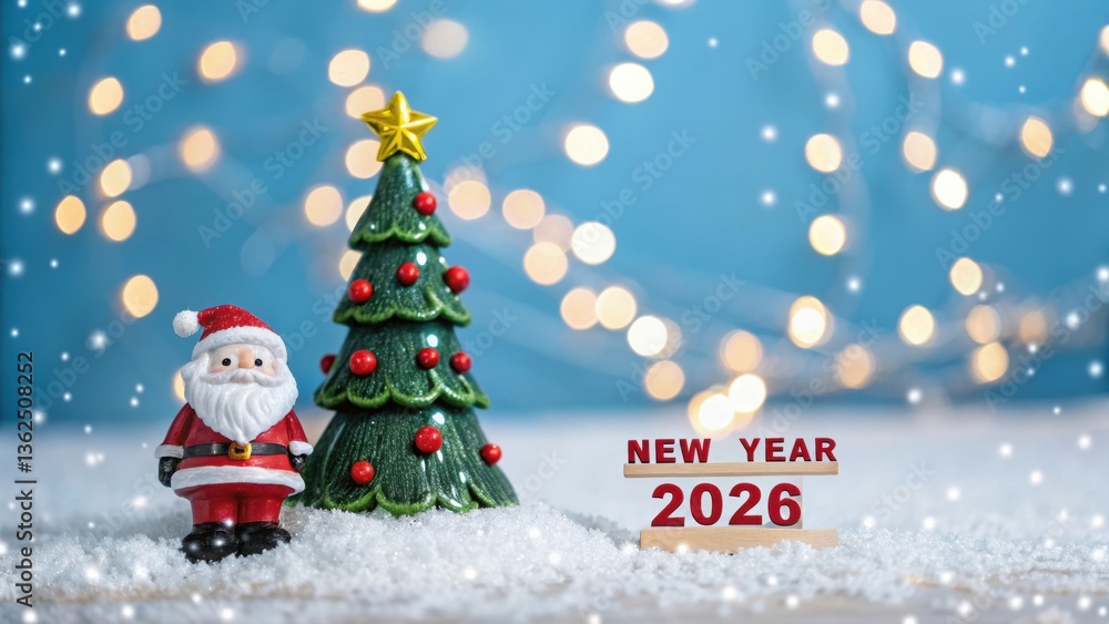 Obraz premium Festive Christmas Scene Celebrating 2026 New Year