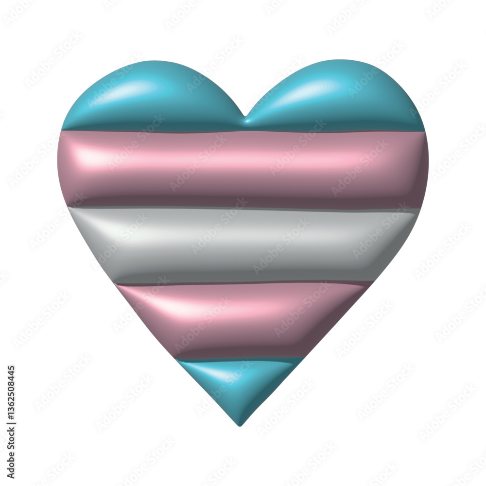 Colorful heart shape Transgender pride flag Happy pride day LGBTQ community Pride Month Vector 3d clipart for posters, stickers, logo, cards Colorful heart shape Transgender pride flag Happy pride day LGBTQ community Pride Month Vector 3d clipart for posters, stickers, logo, cards