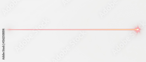 Bright Red Laser Beam Isolate on Transparent Background, cutout, png