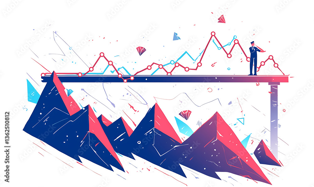 Obraz premium Illustration about investing in diamond business and collecting valuable diamonds.