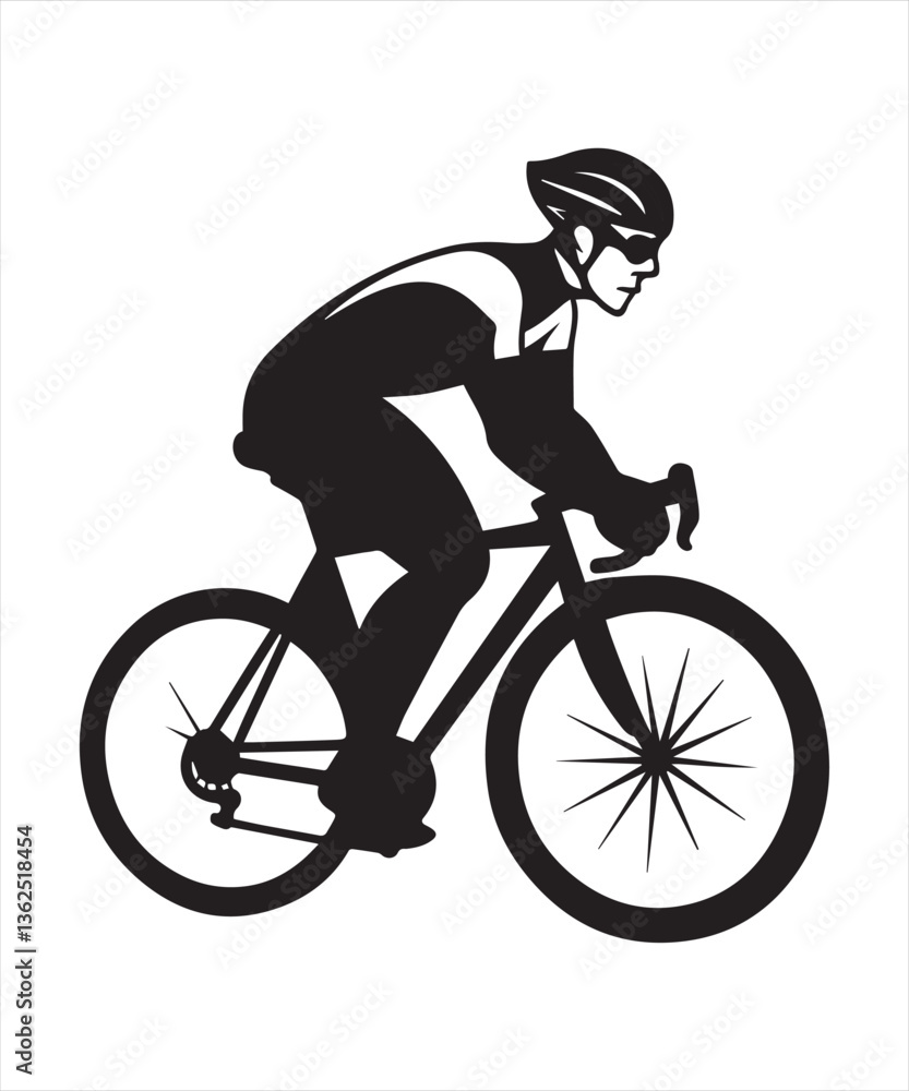 Obraz premium Silhouette of a cyclist in motion