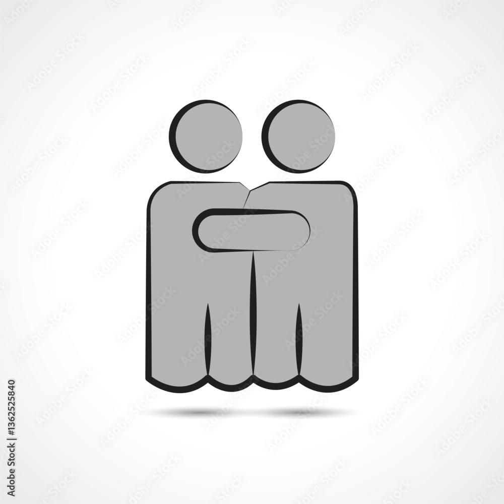 Illustration of two people hugging each other Illustration of two people hugging each other