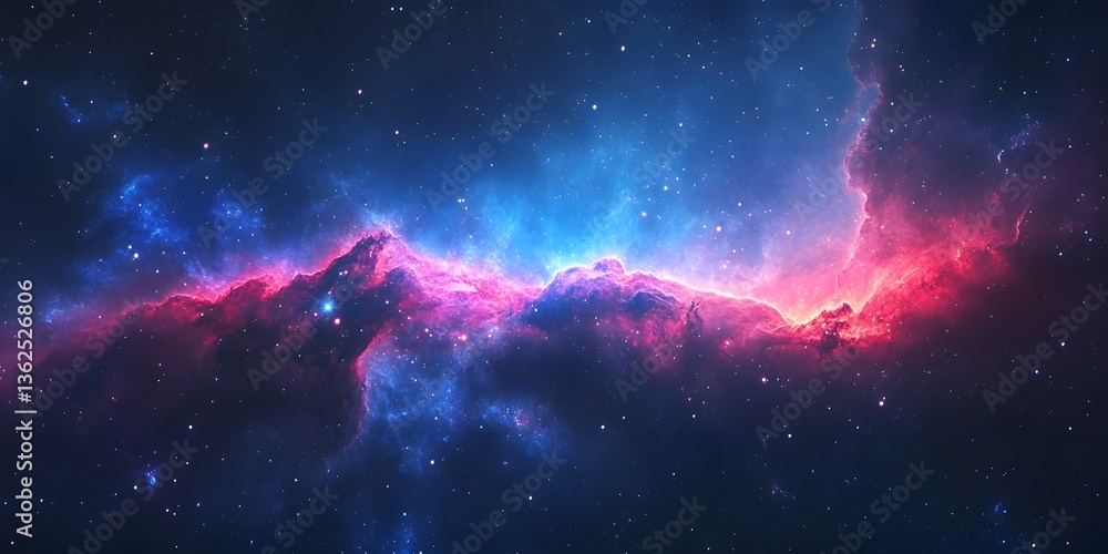 Fototapeta premium Mesmerizing galaxy with glowing star clusters and cosmic dust