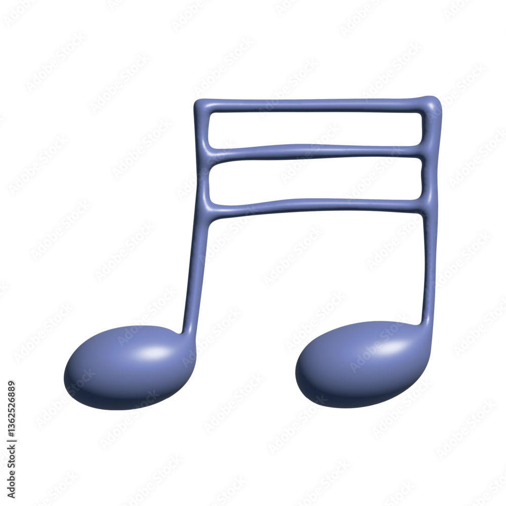 3d music note. Hand drawn musical symbol. Single element for print, web, design, decor, logo 3d music note. Hand drawn musical symbol. Single element for print, web, design, decor, logo