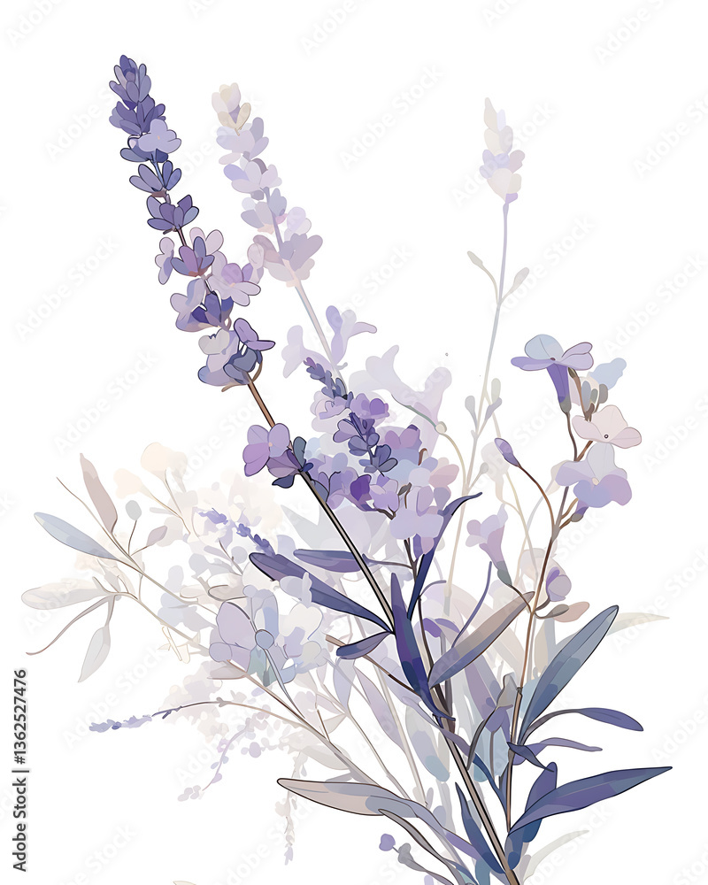 Obraz premium Floral flower vector Illustrations on white background