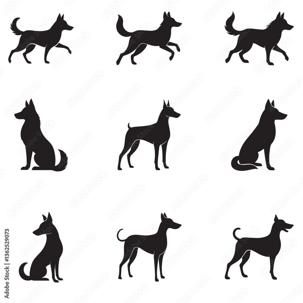 Obraz premium Dog Silhouette Bundle