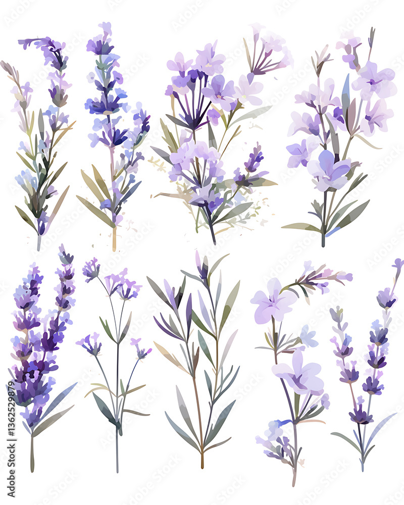 Fototapeta premium Floral flower vector Illustrations on white background