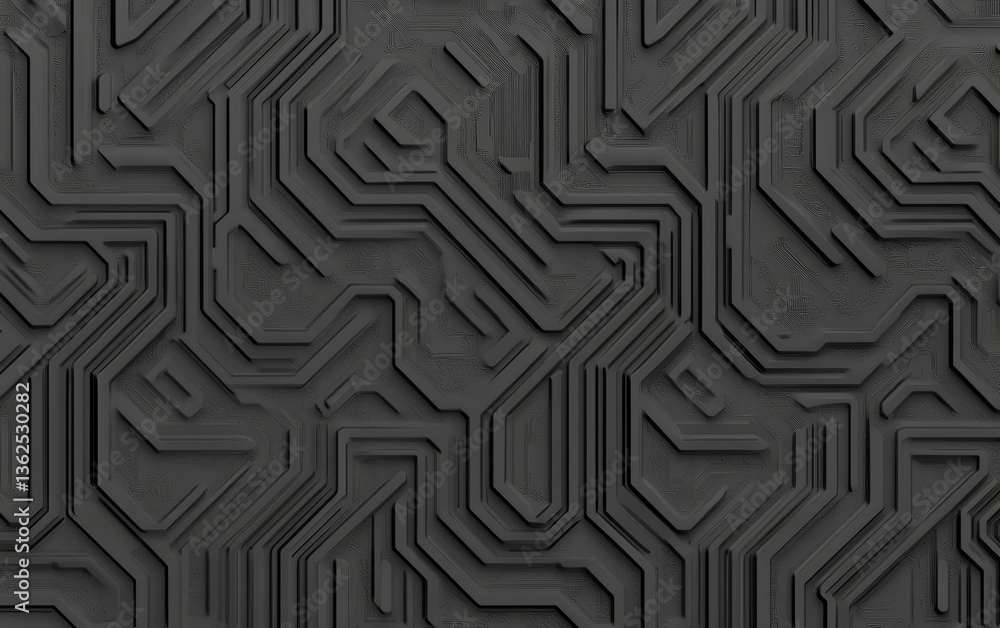 Abstract Circuit Pattern with Dark Textures and Lines Abstract Circuit Pattern with Dark Textures and Lines