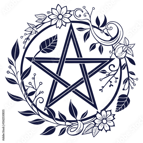 vector illustration of a pentacle