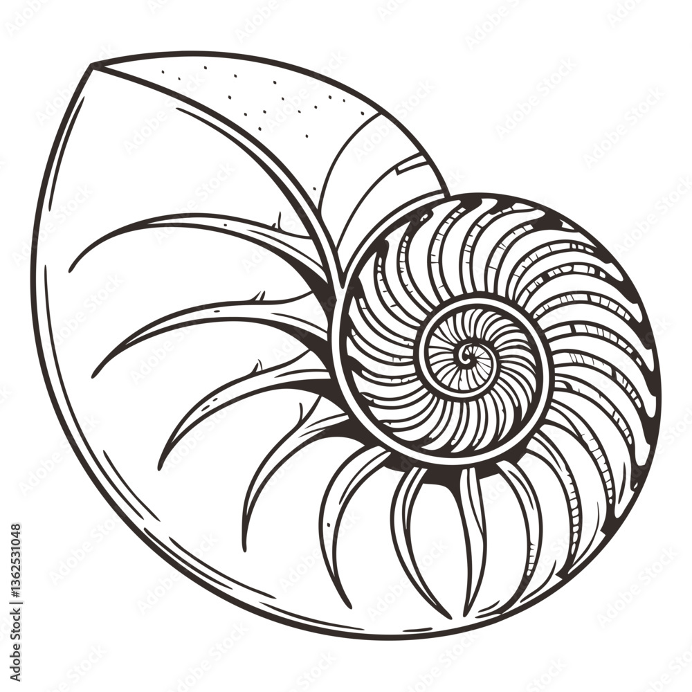 vector spiral shell vector spiral shell