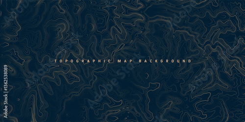 Colorful topographic map with contour lines. Geographic terrain grid, relief height elevation. Ground path pattern. Travel and navigation, cartography design element. Vector illustration