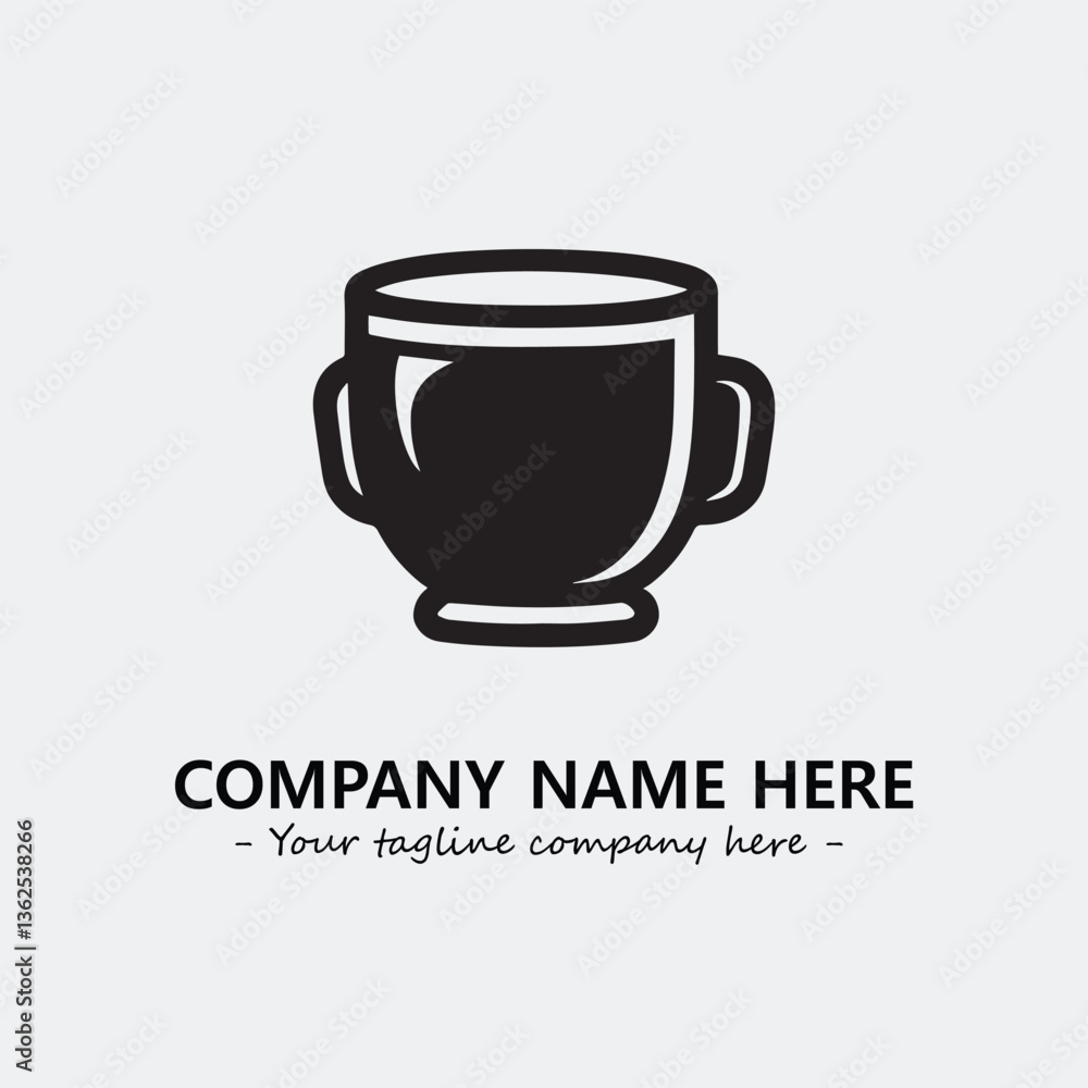 Cup illustration black and white for logo company vector image
Cup illustration black and white for logo company vector image