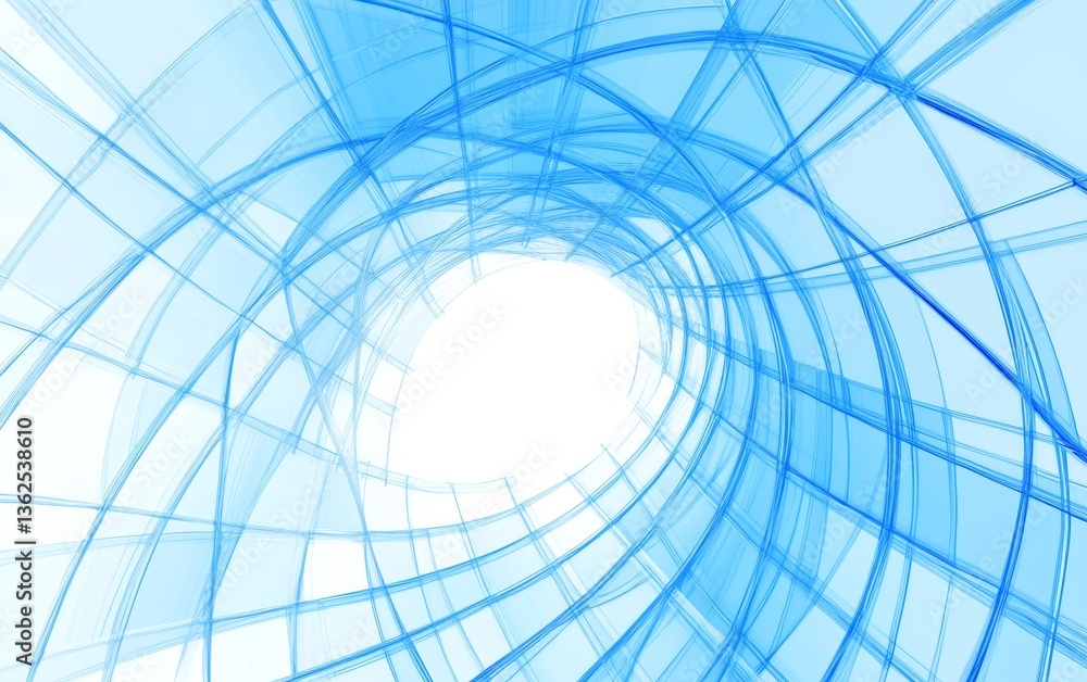 Naklejka premium Abstract Blue Swirl Design with Light Background
