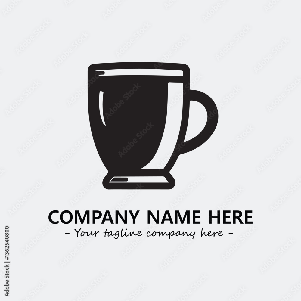 Cup illustration black and white for logo company vector image
Cup illustration black and white for logo company vector image
