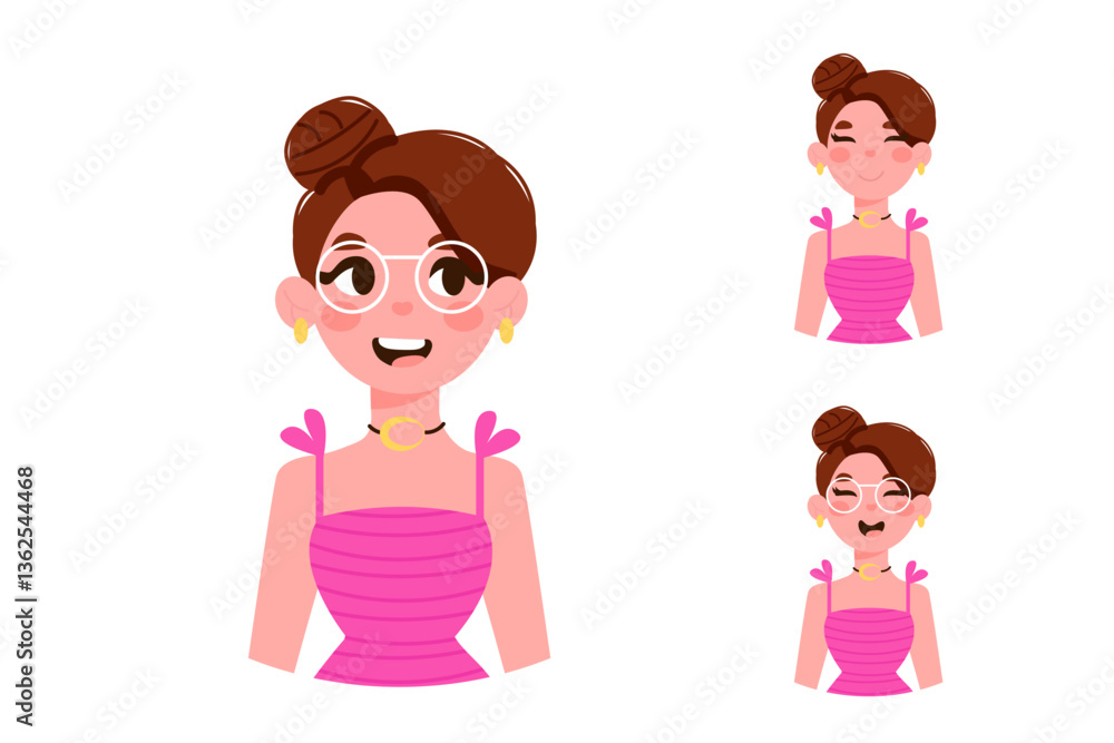 Woman portrait avatar character Woman portrait avatar character