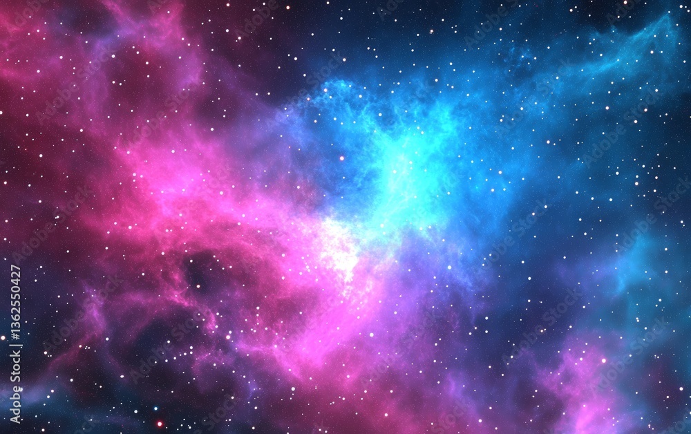 Obraz premium Colorful Cosmic Nebula in Deep Space Background