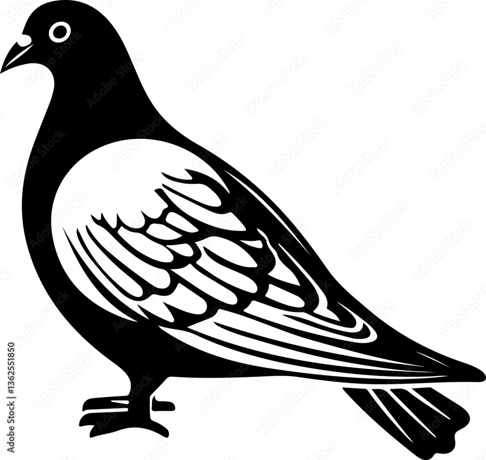 Obraz premium Illustration of a Stylized Pigeon