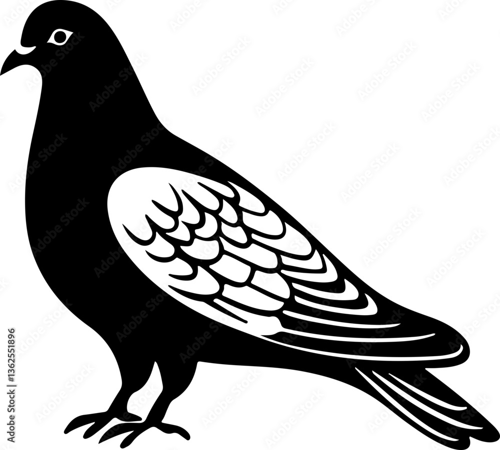 Obraz premium Illustration of a Stylized Pigeon