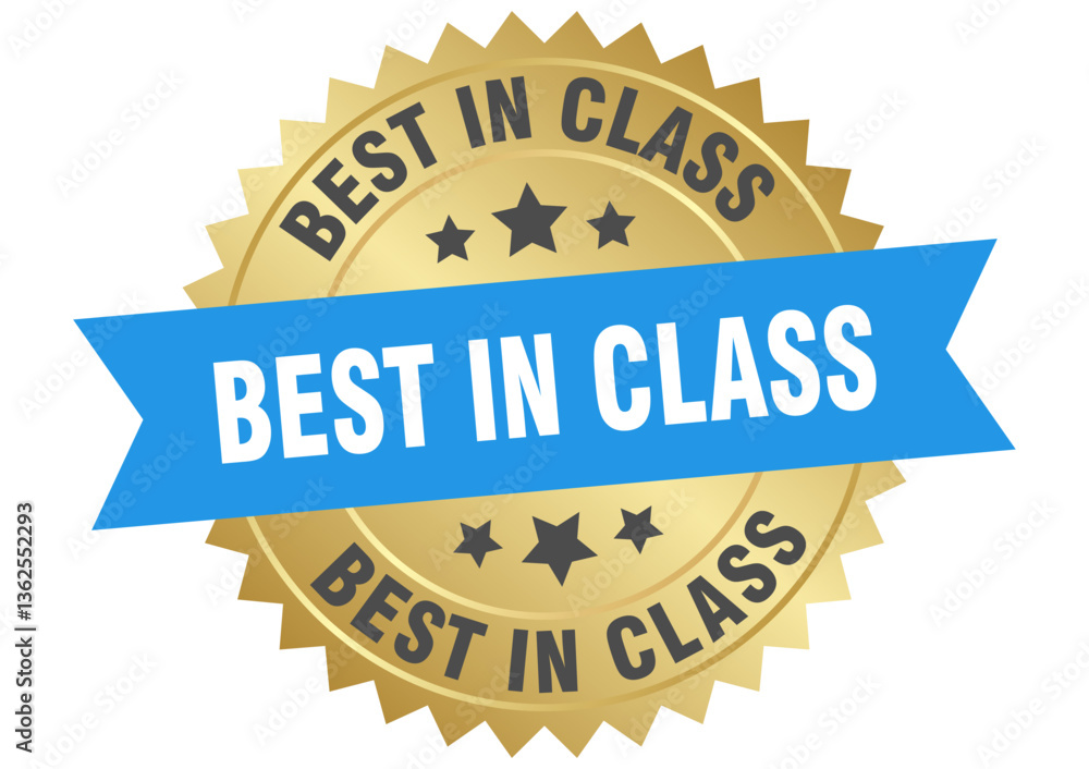 best in class. best in class round blue and gold label isolated on transparent background best in class. best in class round blue and gold label isolated on transparent background