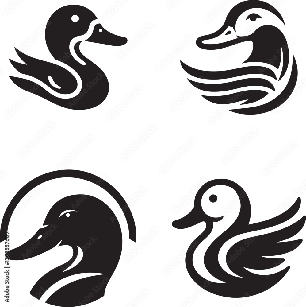 Fototapeta premium set of ducks