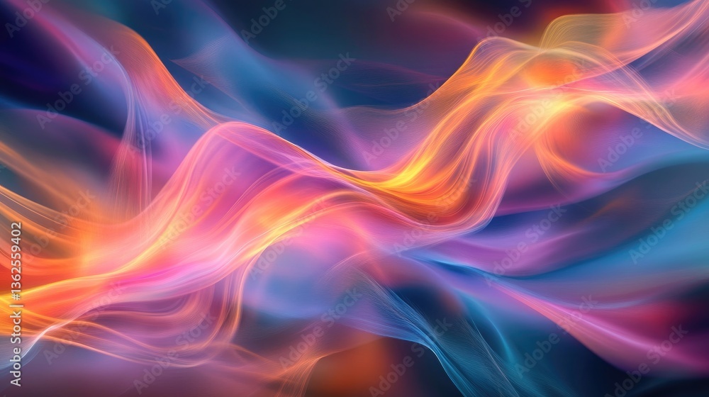 Colorful Light Waves Flowing in a Beautiful Abstract Background for Creative Designs and Digital Art Projects Colorful Light Waves Flowing in a Beautiful Abstract Background for Creative Designs and Digital Art Projects