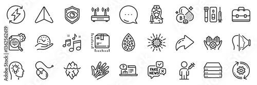 Seo stats, Computer mouse and Servers line icons pack. Share, Message, Paper plane icons. Blood and saliva test, Iceberg, Package size web icon. Coronavirus, Vaccination, Veins pictogram. Vector