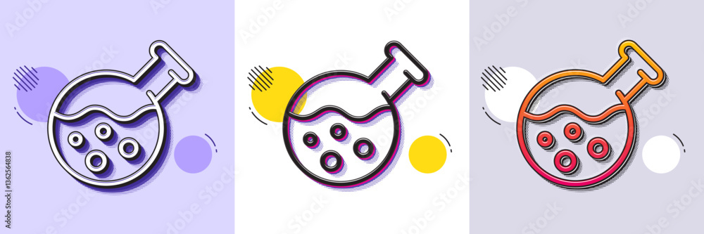 Chemistry lab line icon. Halftone dotted pattern. Gradient icon with grain shadow. Laboratory flask sign. Analysis symbol. Line chemistry lab icon. Various designs. Vector Chemistry lab line icon. Halftone dotted pattern. Gradient icon with grain shadow. Laboratory flask sign. Analysis symbol. Line chemistry lab icon. Various designs. Vector