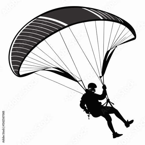 paraglider silhouette vector
