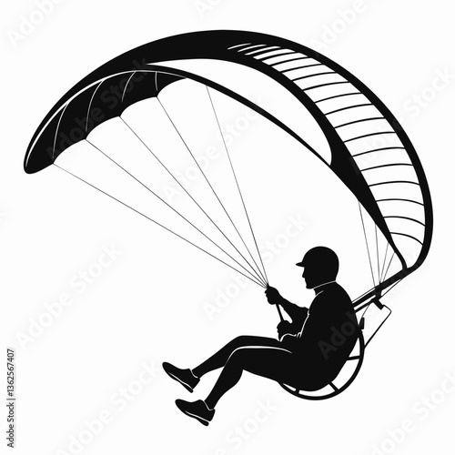 paraglider silhouette vector