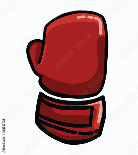 hand drawn vector illustration of a red boxing glove