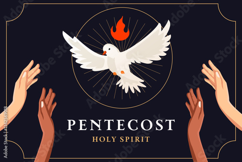 pentecost holy spirit background illustration in flat style design