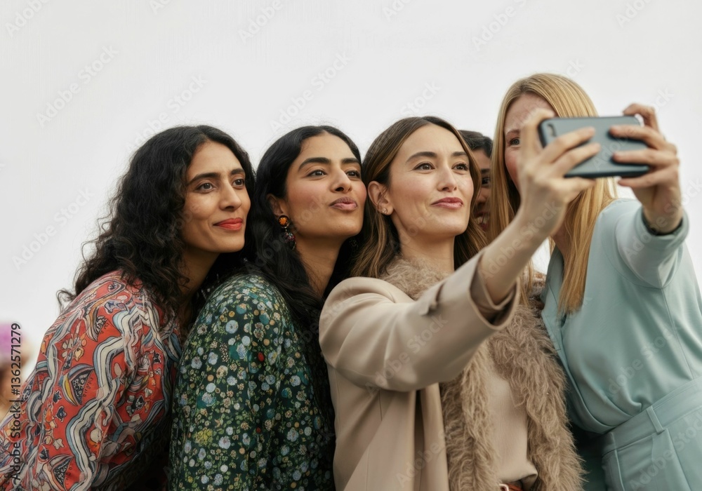 Diverse Group of Friends Taking Selfie Together Diverse Group of Friends Taking Selfie Together